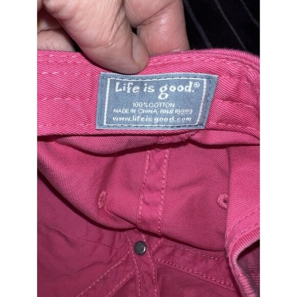 LIFE IS GOOD Pink Adjustable Ball Cap Hat Embroidered Daisy Flower 22 in - Picture 9 of 10